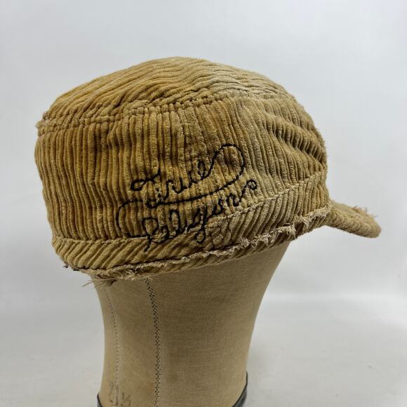 TRUE RELIGION Hat Distressed Corduroy Logo Embroidered TRBJ Trucker Baseball Cap - Picture 8 of 15